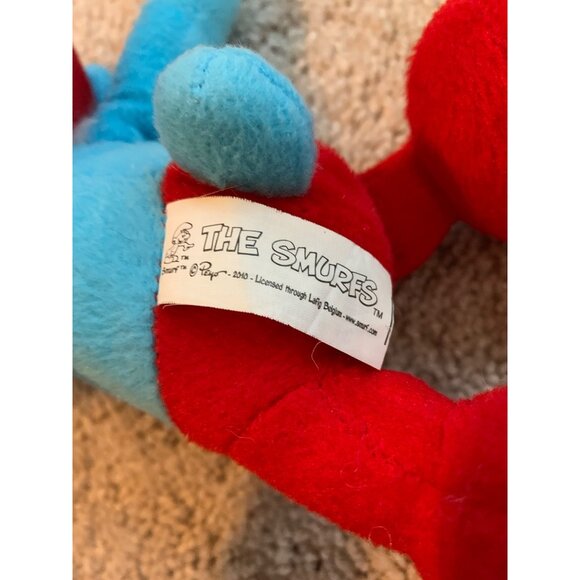 Vintage The Smurfs Papa Smurf Plush Toy By Nanco 11" Tall - Picture 5 of 7